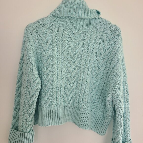 ALICE + OLIVIA Nance Wide Sleeve Cable Knit Turtleneck Size XS - Picture 2 of 6